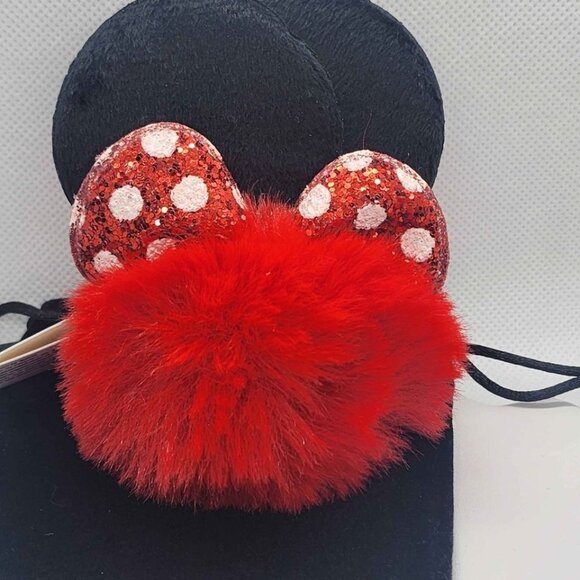 Brand NEW  RED Pom Pom With Minnie Mouse Bow  Design - Picture 2 of 3